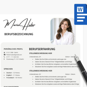 Bewerbungsvorlage Set, Lebenslauf Vorlage Word, Moderner Lebenslauf, Anschreiben, Anlagen, Tipps, Deckblatt | Word | Sofort Download